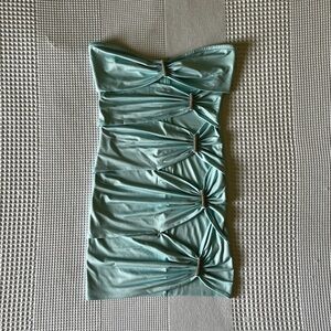 NWOT - Akira - Ruched Cut-Out Mini Dress - Teal - Medium
